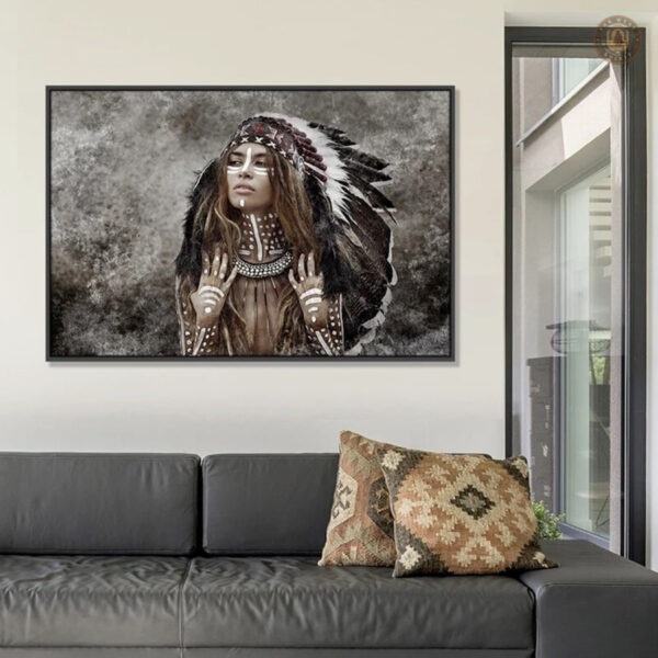 Tableau toile amérindien décoratif
