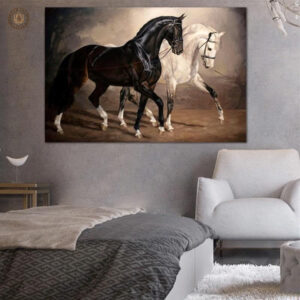 Tableau de chevaux dans un style western