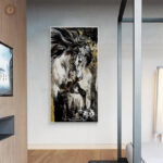 Tableau avec un cheval dans un style western