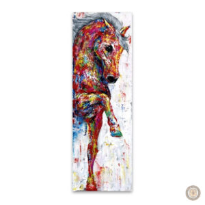Peinture western avec un cheval vibrant et coloré