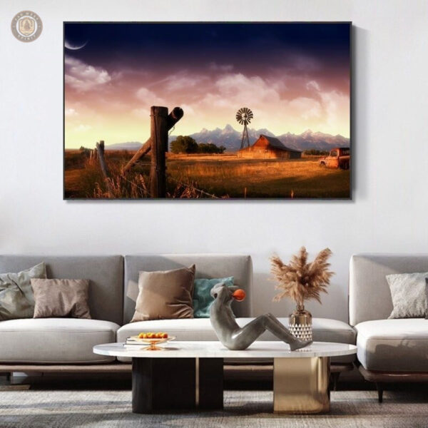 Tableau Cowboy dans un Désert sauvage