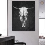 Tableau Crâne de Buffle en style Western