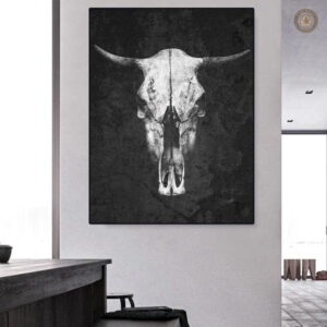 Tableau Crâne de Buffle en style Western