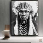 Tableau Amérindien représentant l'art traditionnel western