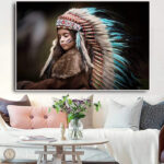 Tableau Fille Apache en style western