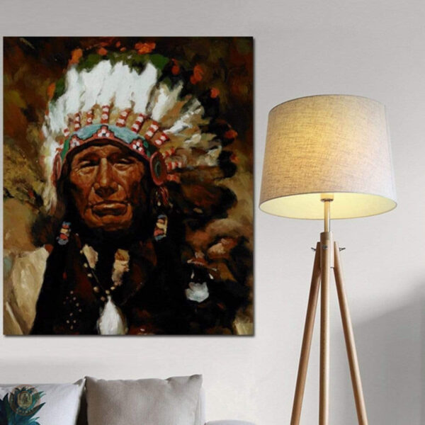 Peinture inspirée par l'art western et les traditions amérindiennes