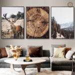 Tableau Western avec motif de renne stylisé