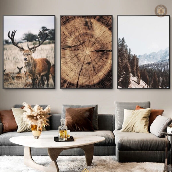 Tableau Western avec motif de renne stylisé