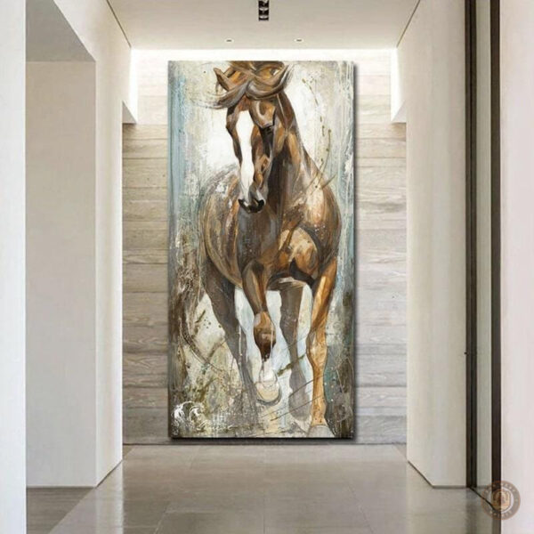 Tableau toile représentant un cheval en style western