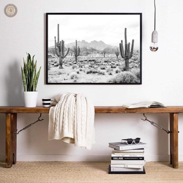 Tableau Western Cactus, peinture inspirée par l'univers du Far West