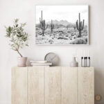 Décoration murale cactus, tableau art western naturel et vibrant