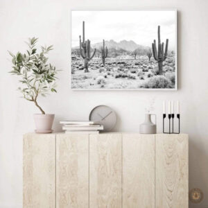 Décoration murale cactus, tableau art western naturel et vibrant
