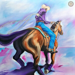 Peinture Western "Purple Cow-Boy
