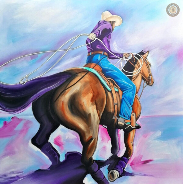 Peinture Western "Purple Cow-Boy
