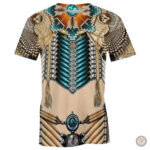 T-Shirt western avec illustration amérindienne stylisée