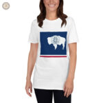 T-Shirt cowboy avec design représentant l'État du Wyoming