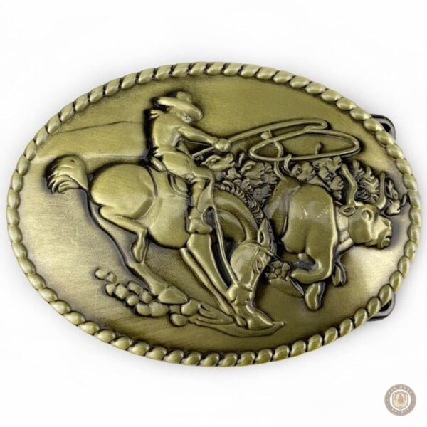 Boucle de ceinture western en cuir véritable