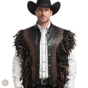 Veste à franges western pour homme