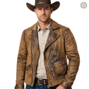 Veste western en coton huilé pour homme