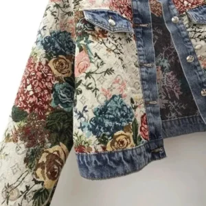 Veste western femme, motif floral coloré