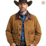 Veste en cuir cowboy homme style western