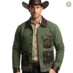 Veste cowboy verte pour homme, style western intemporel