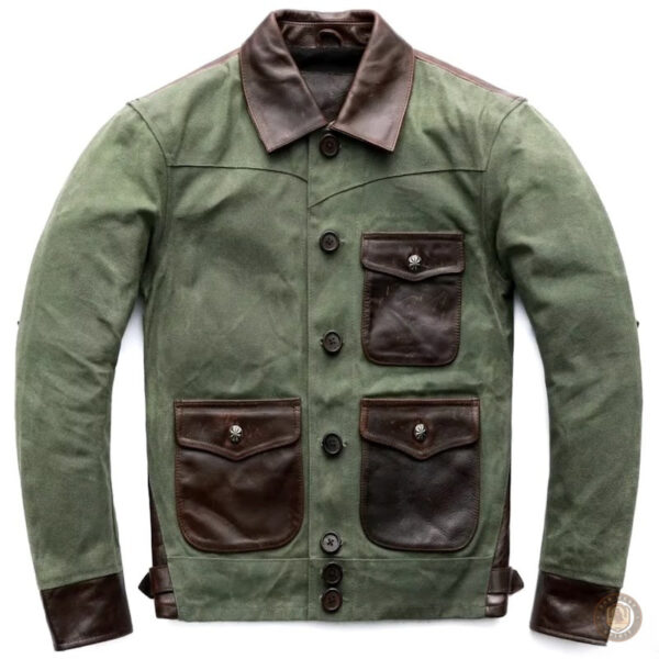 Veste western verte, look vintage pour un homme audacieux