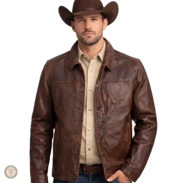 Veste Cuir Western Homme