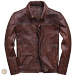 Veste en cuir style country pour hommes