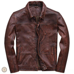 Veste en cuir style country pour hommes