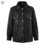 Veste simili cuir femme style cowboy élégante