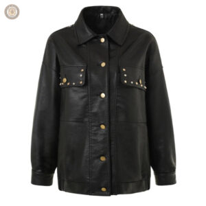 Veste simili cuir femme style cowboy élégante