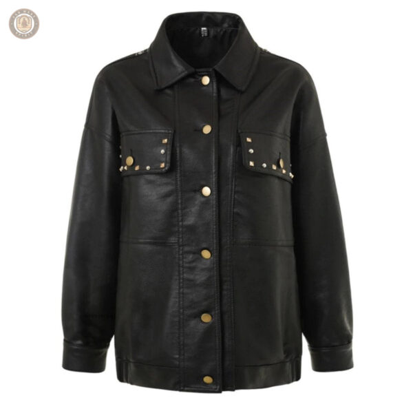 Veste simili cuir femme style cowboy élégante