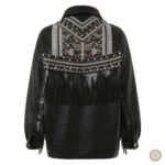 Veste western pour femme en simili cuir tendance