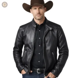 Veste en cuir cowboy pour homme, style western