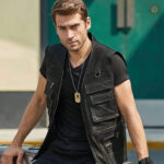 Veste en cuir pour homme, inspiration western