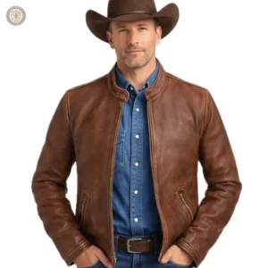 Veste Western en Cuir pour homme