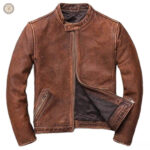 Veste en cuir style western, élégance masculine