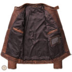 Veste en cuir avec finitions western, look authentique