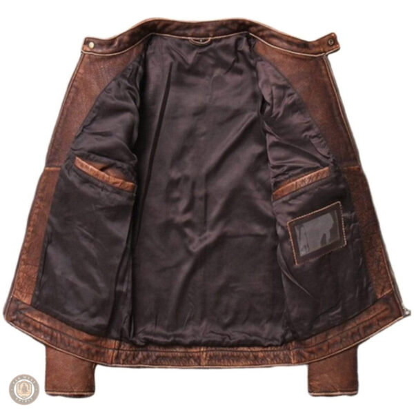 Veste en cuir avec finitions western, look authentique