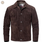 Veste marron en daim pour look cowboy