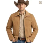 Veste en daim style western pour homme