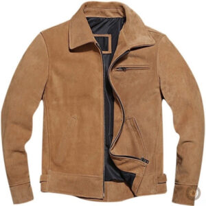 Veste western en daim au design classique