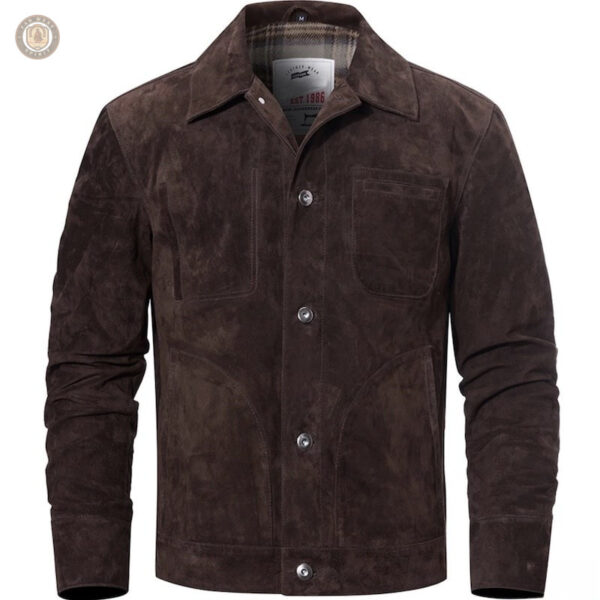 Veste en daim pour homme au look western