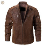Veste western pour homme en cuir