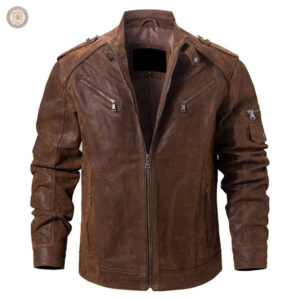 Veste western pour homme en cuir