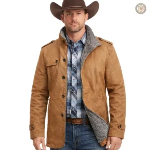 Veste cowboy marron pour homme, style western