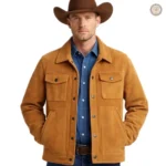 Veste en daim style cowboy pour homme