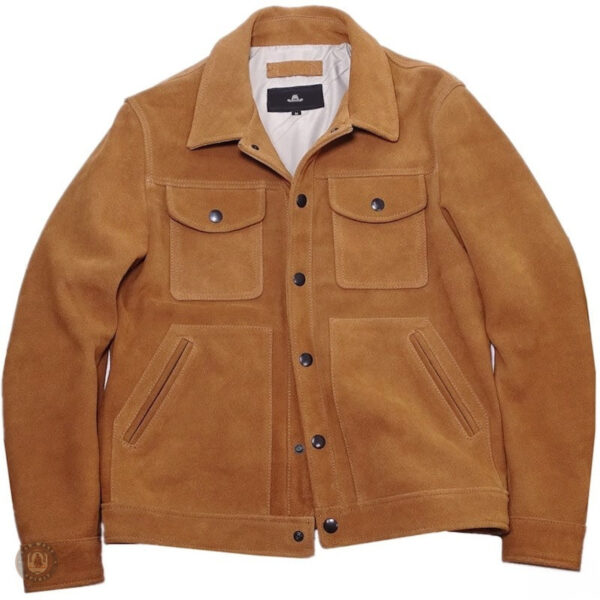 Veste western en daim avec coupe classique