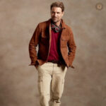 Veste en daim pour homme, inspiration western